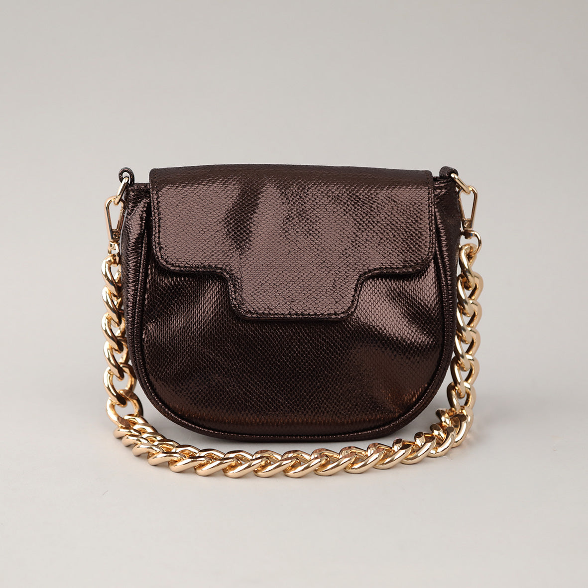 Romeo Bag - Metallic Dark Brown Bags by Esska