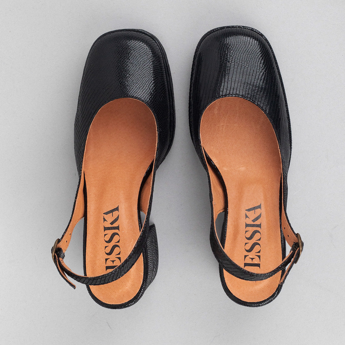 Sabrina Metallic Black Mid Shoe by Esska