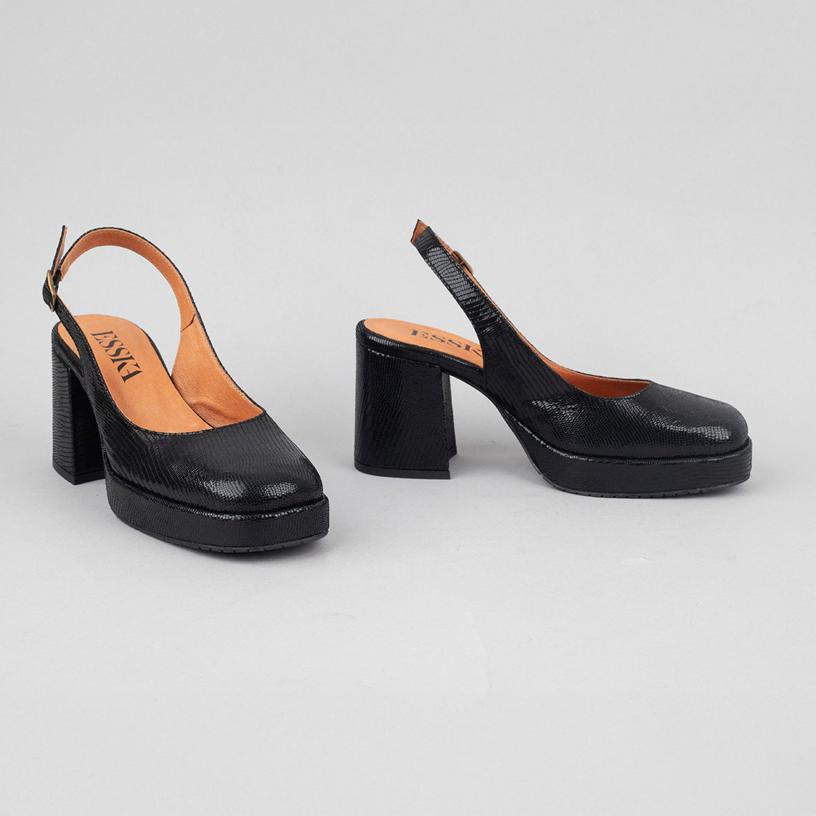 Sabrina Metallic Black Mid Shoe by Esska