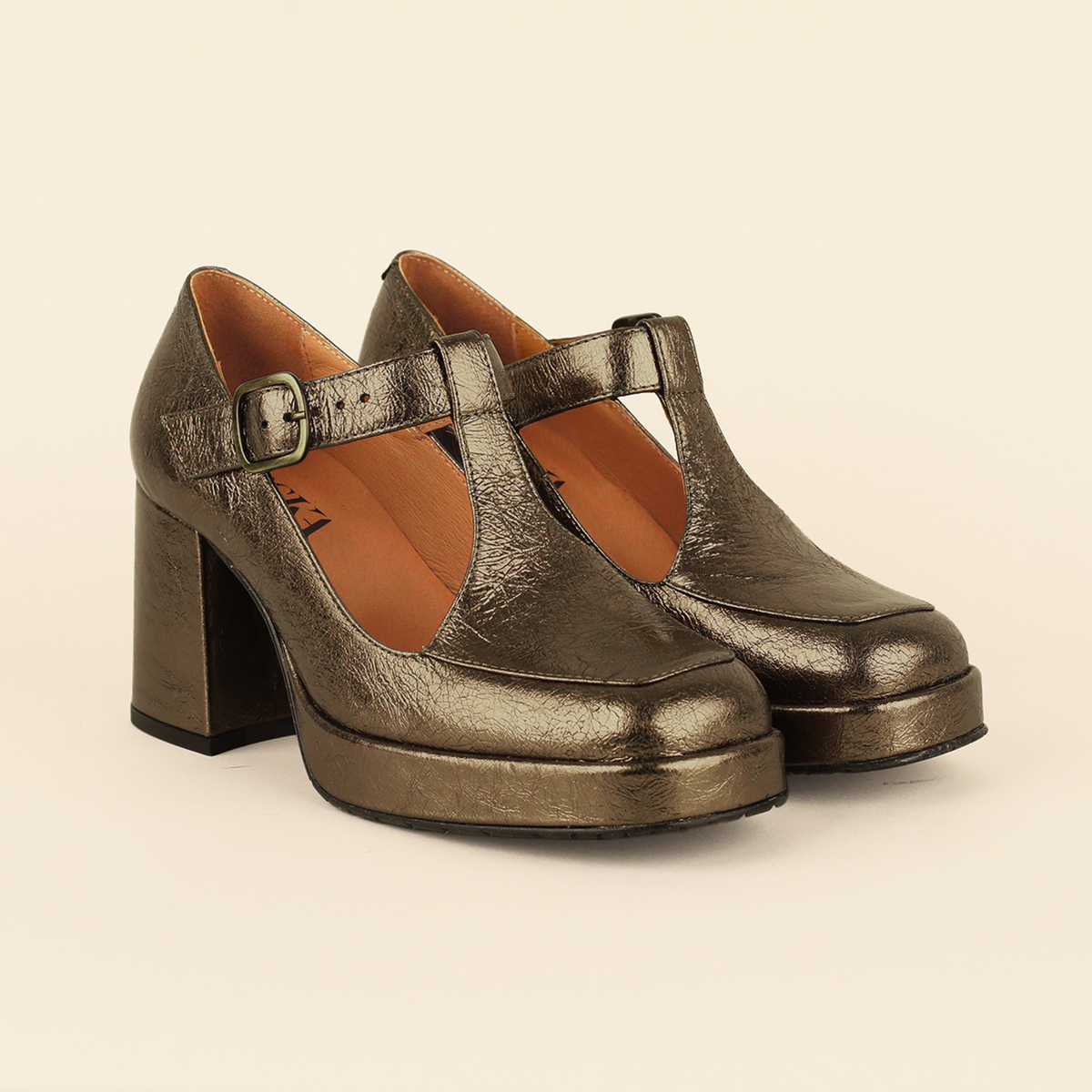 Saffron Metallic Smoke Mid Shoe by Esska