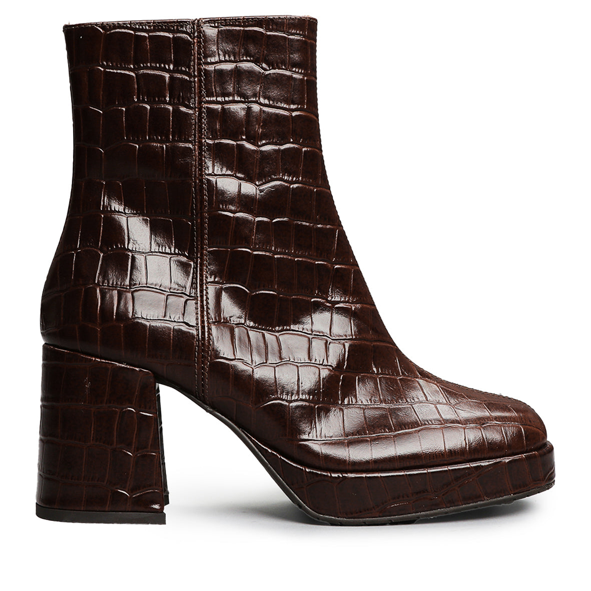Sassy Croc Dark Brown Mid Boot by Esska