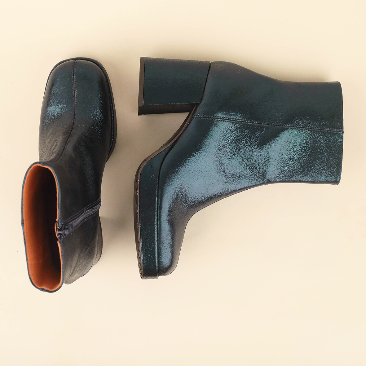 Sassy WIDE Metallic Teal Mid Boot by Esska