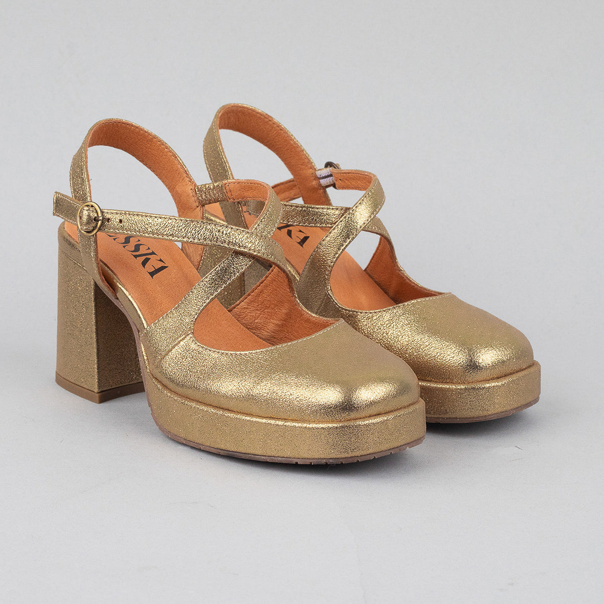 Sophie Gold Dust Mid Shoe by Esska