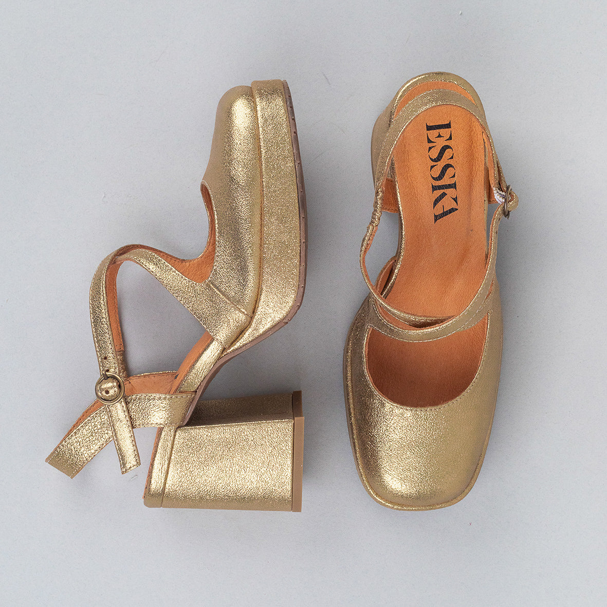 Sophie Gold Dust Mid Shoe by Esska