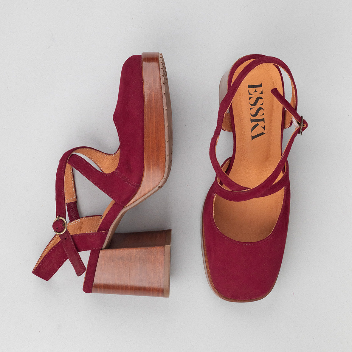 Sophie Wine Mid Shoe by Esska