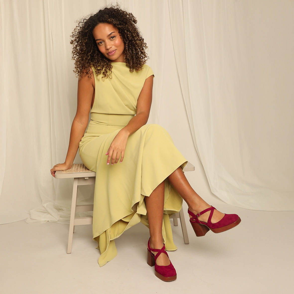 Sophie Wine Mid Shoe by Esska
