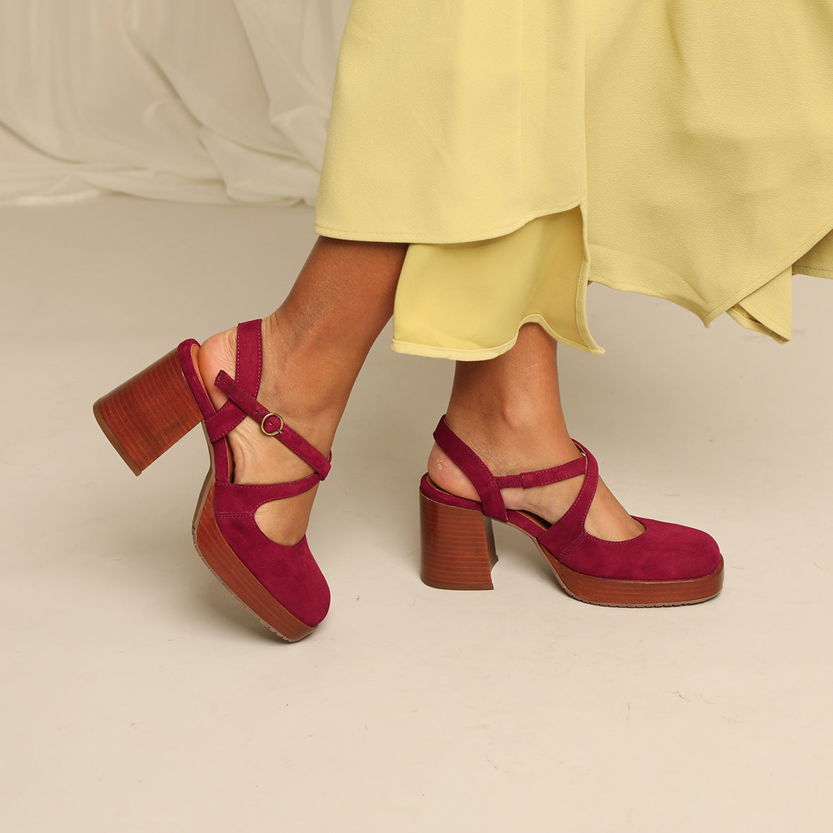 Sophie Wine Mid Shoe by Esska