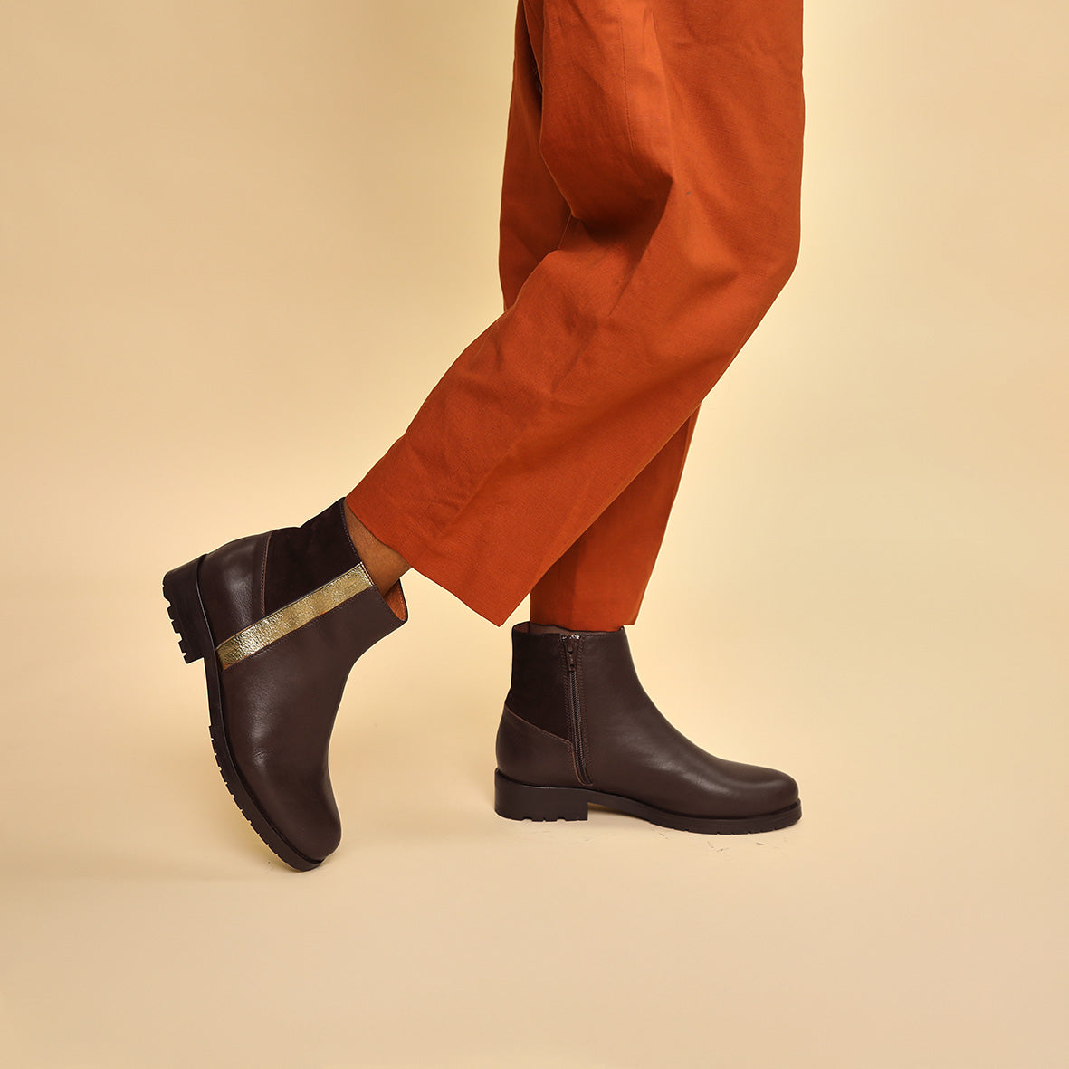 Tamara Dark Brown Flat Boot by Esska Shoes Ltd