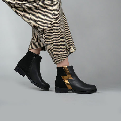 Esska Ginny Smoke Metallic Grey Ankle Boots