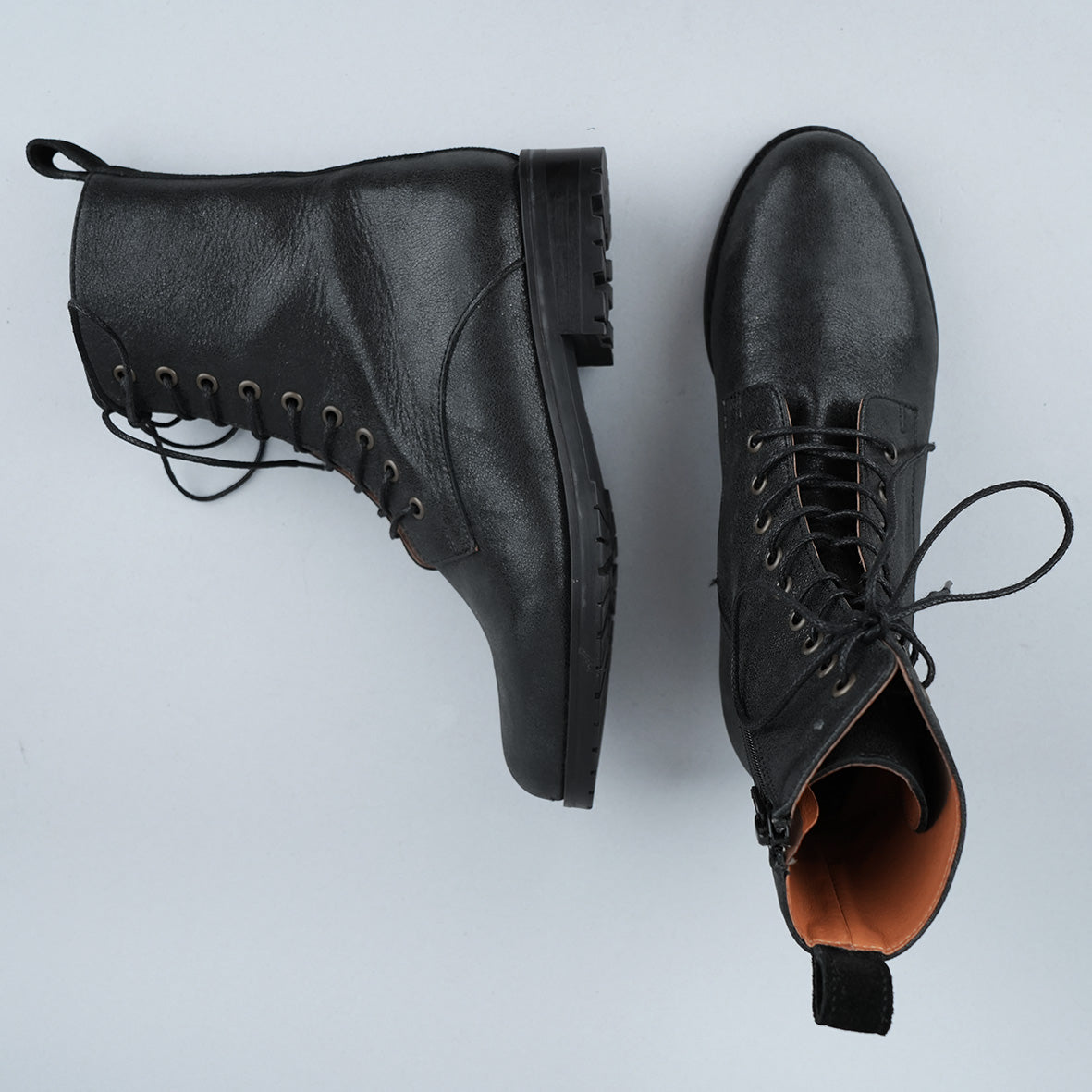 Tino Metallic Black Flat Boot by Esska Shoes Ltd