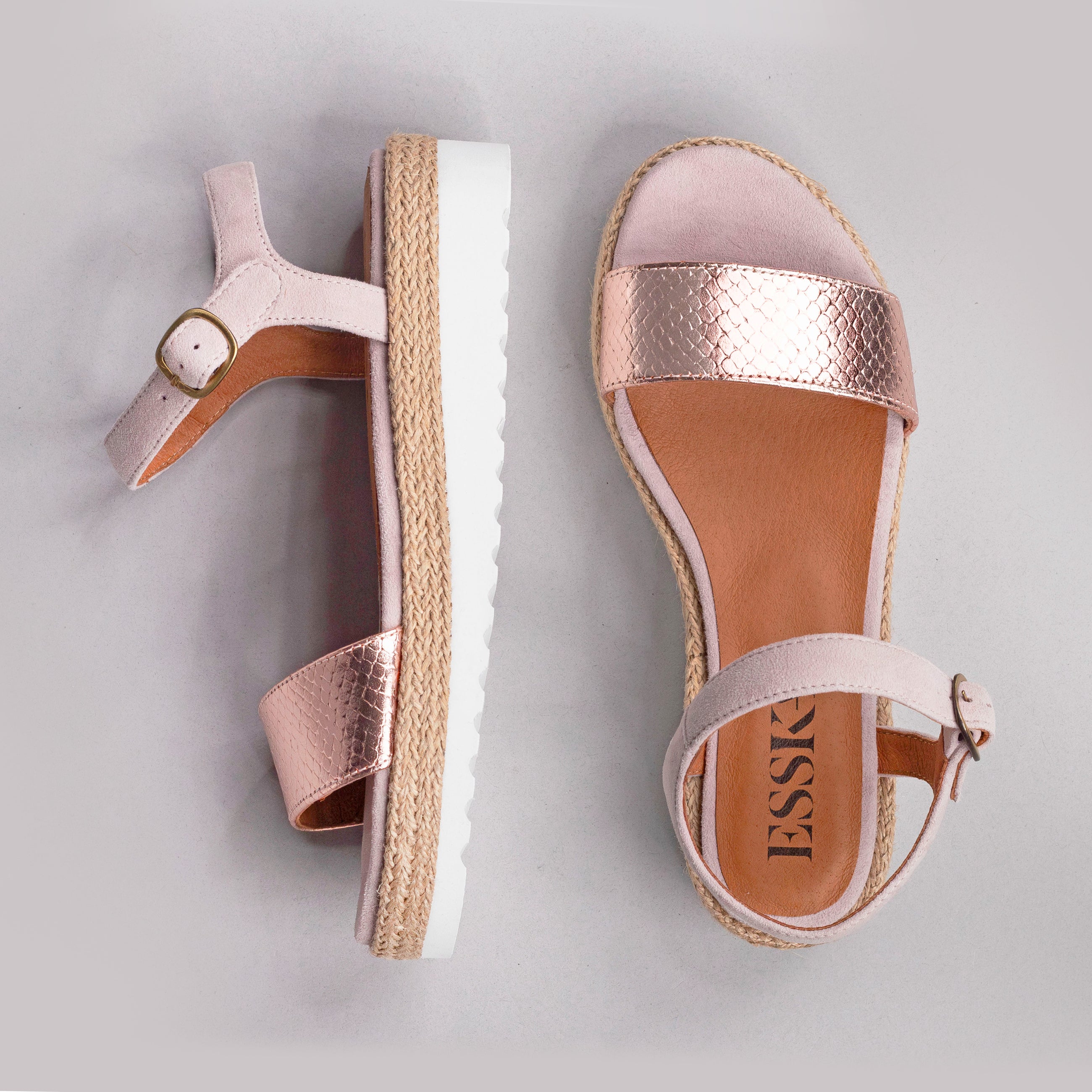 Esska Flat sandals for women - Best collections 5 UmaMetallicDustyPink Product2 Square