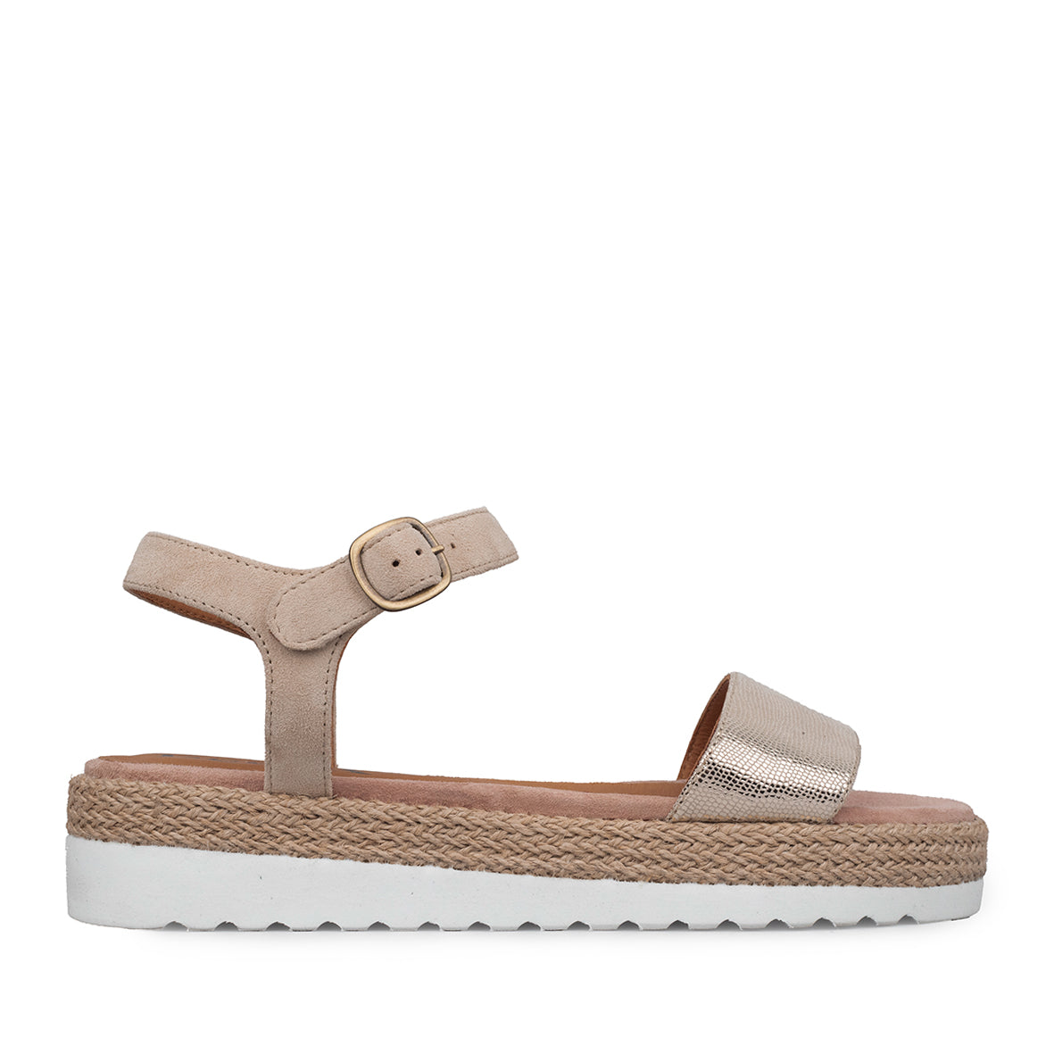 Uma Platinum Flat Sandal by Esska