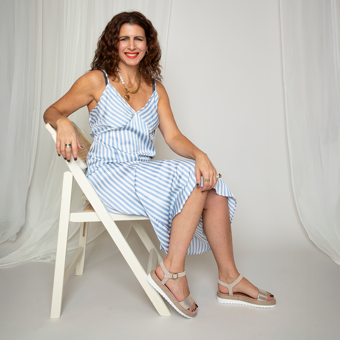 Uma Platinum Flat Sandal by Esska