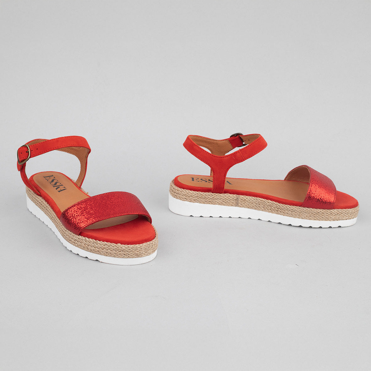 Uma Red Flat Sandal by Esska