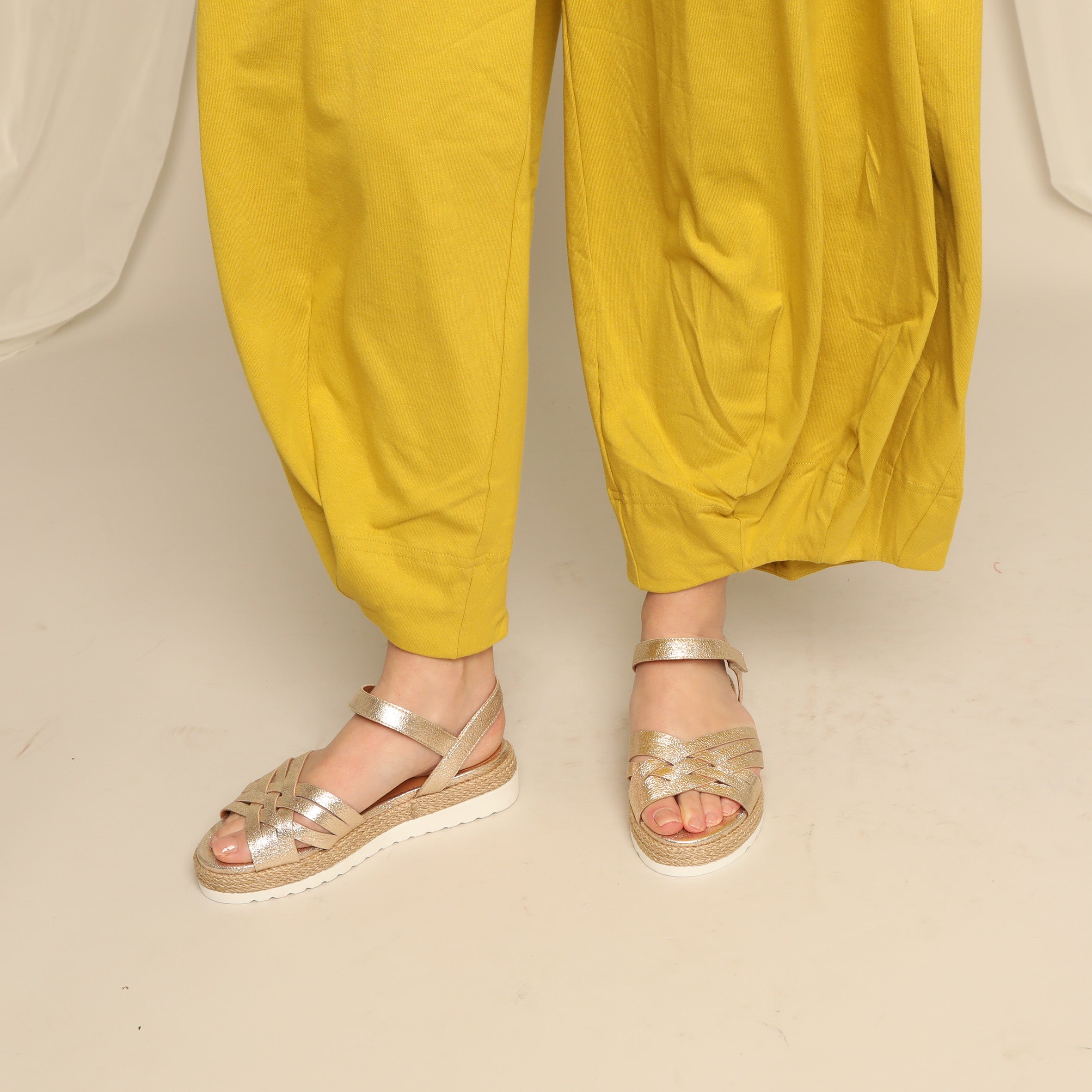 Ursula Champagne Flat Sandal by Esska