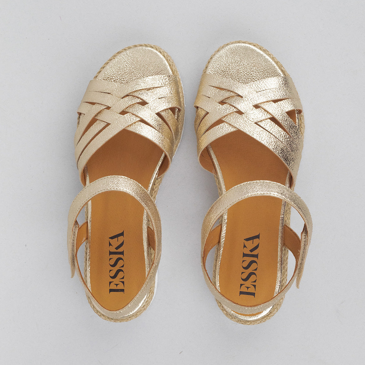 Ursula Champagne Flat Sandal by Esska