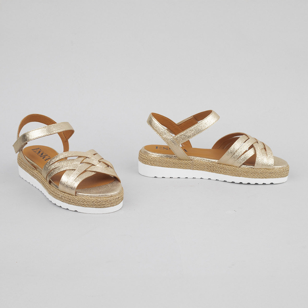 Ursula Champagne Flat Sandal by Esska
