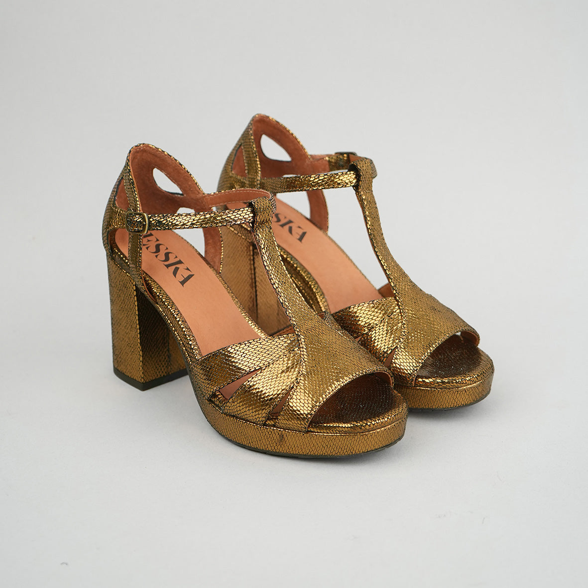 Valerie Gold Neptune High Sandal by Esska