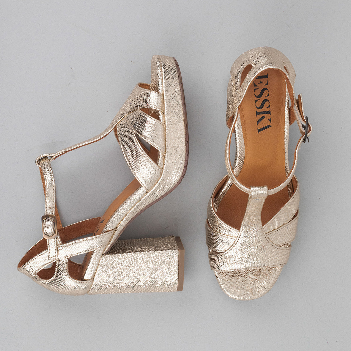 Valerie Platinum High Sandal by Esska