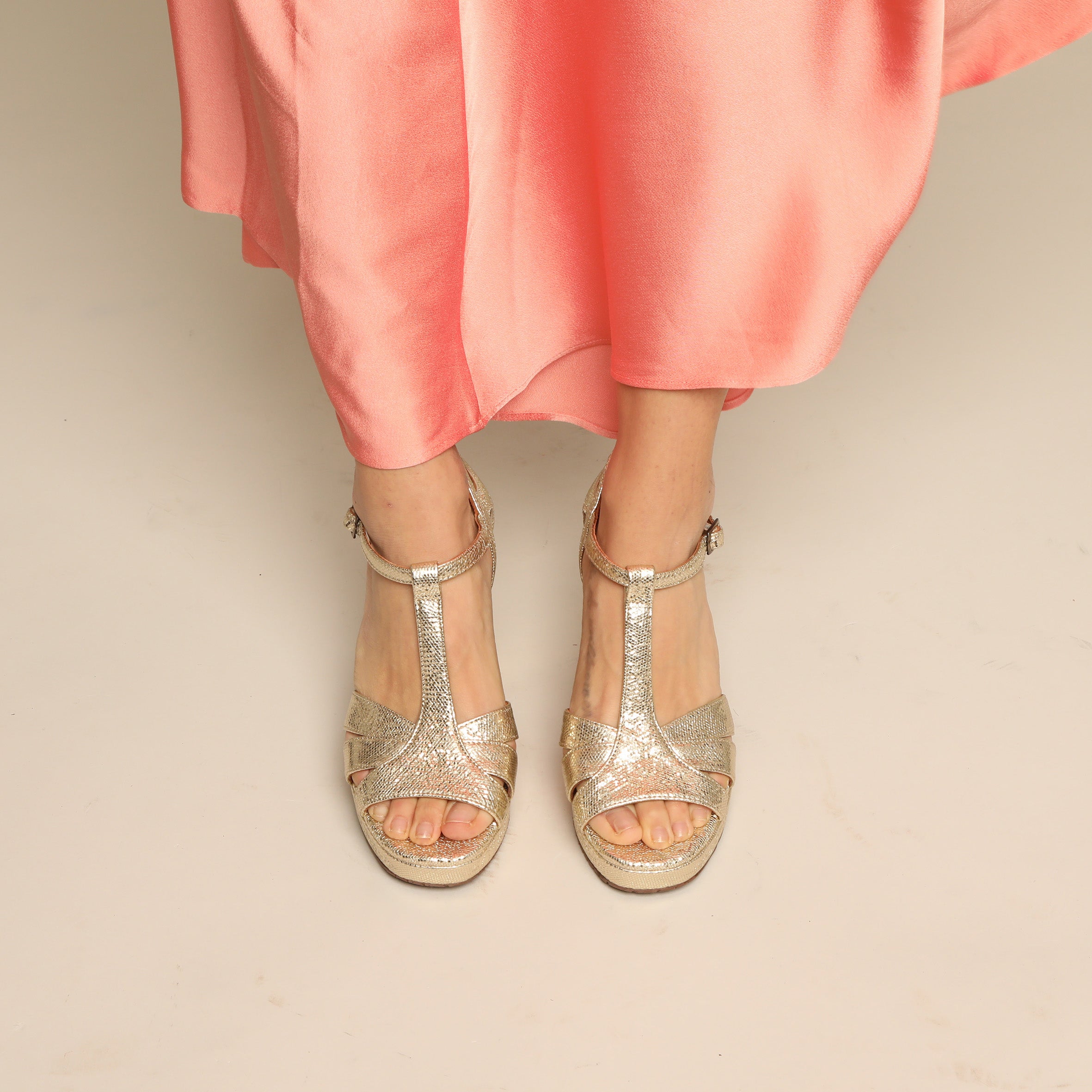 Valerie Platinum High Sandal by Esska