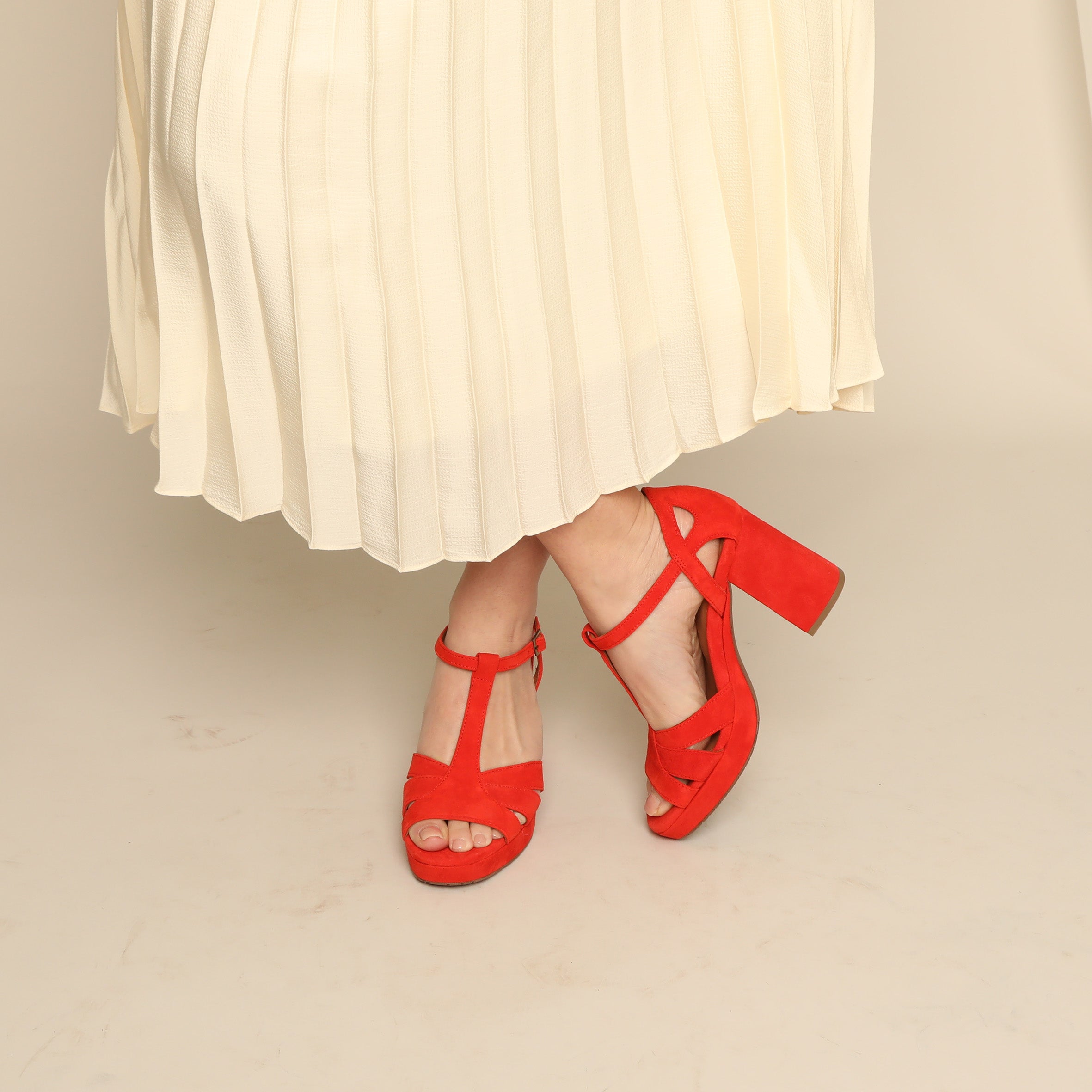 Valerie Red High Sandal by Esska