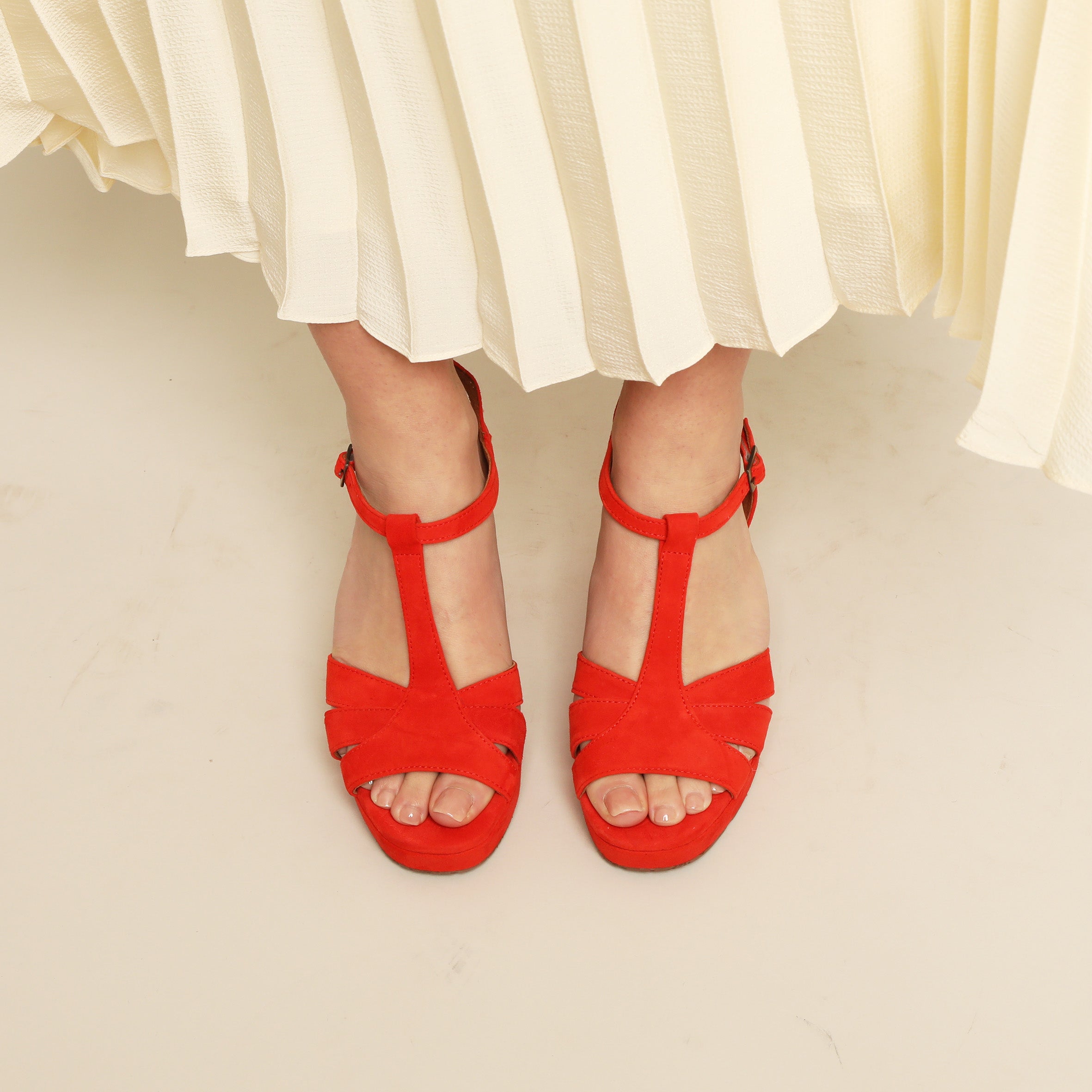 Valerie Red High Sandal by Esska