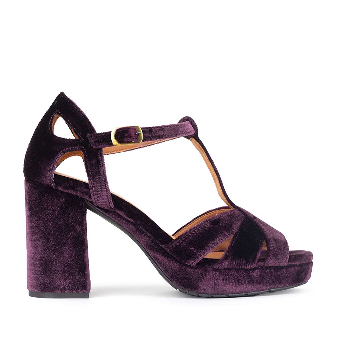 Valerie Velvet Plum AW High Sandal by Esska
