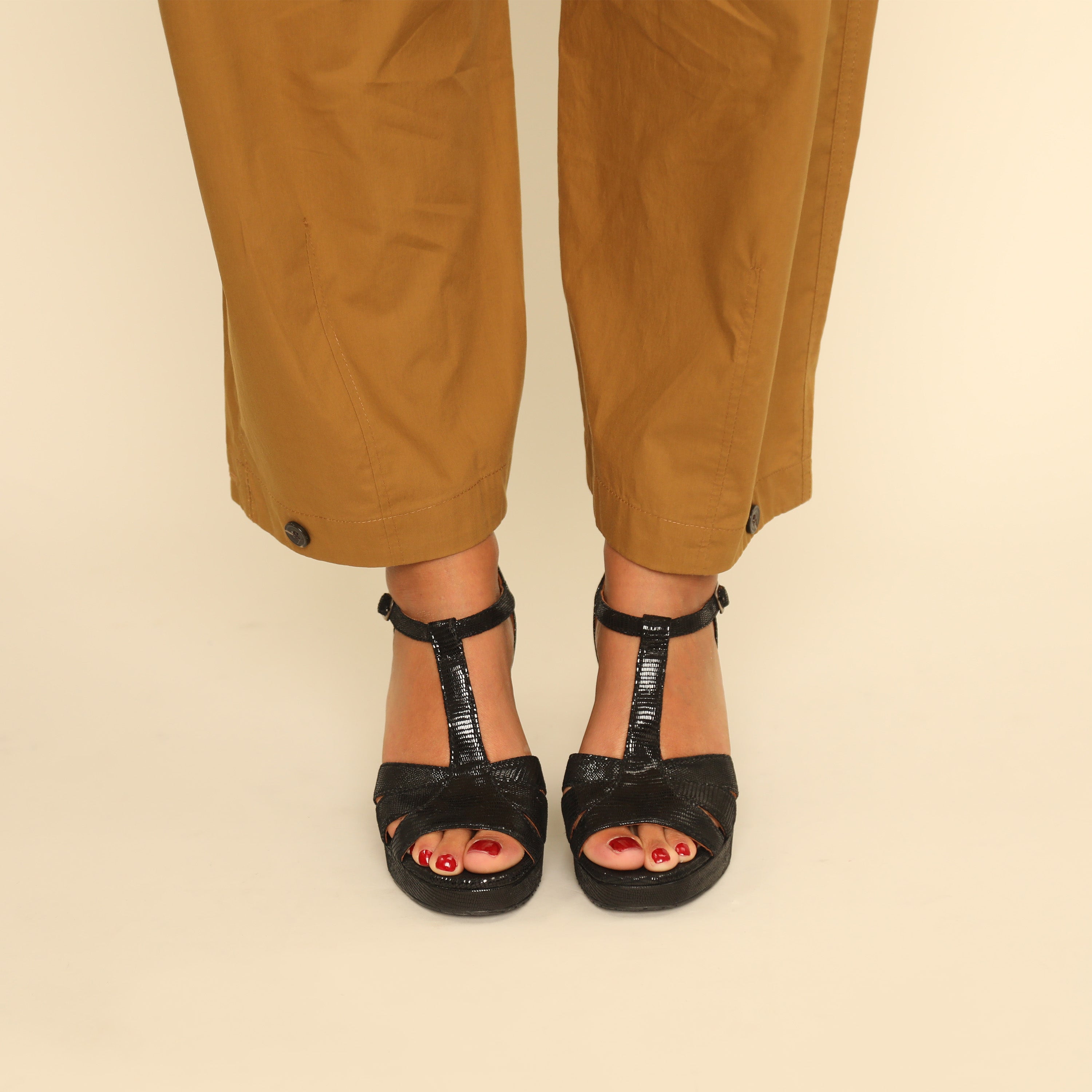 Valerie Metallic Black High Sandal by Esska