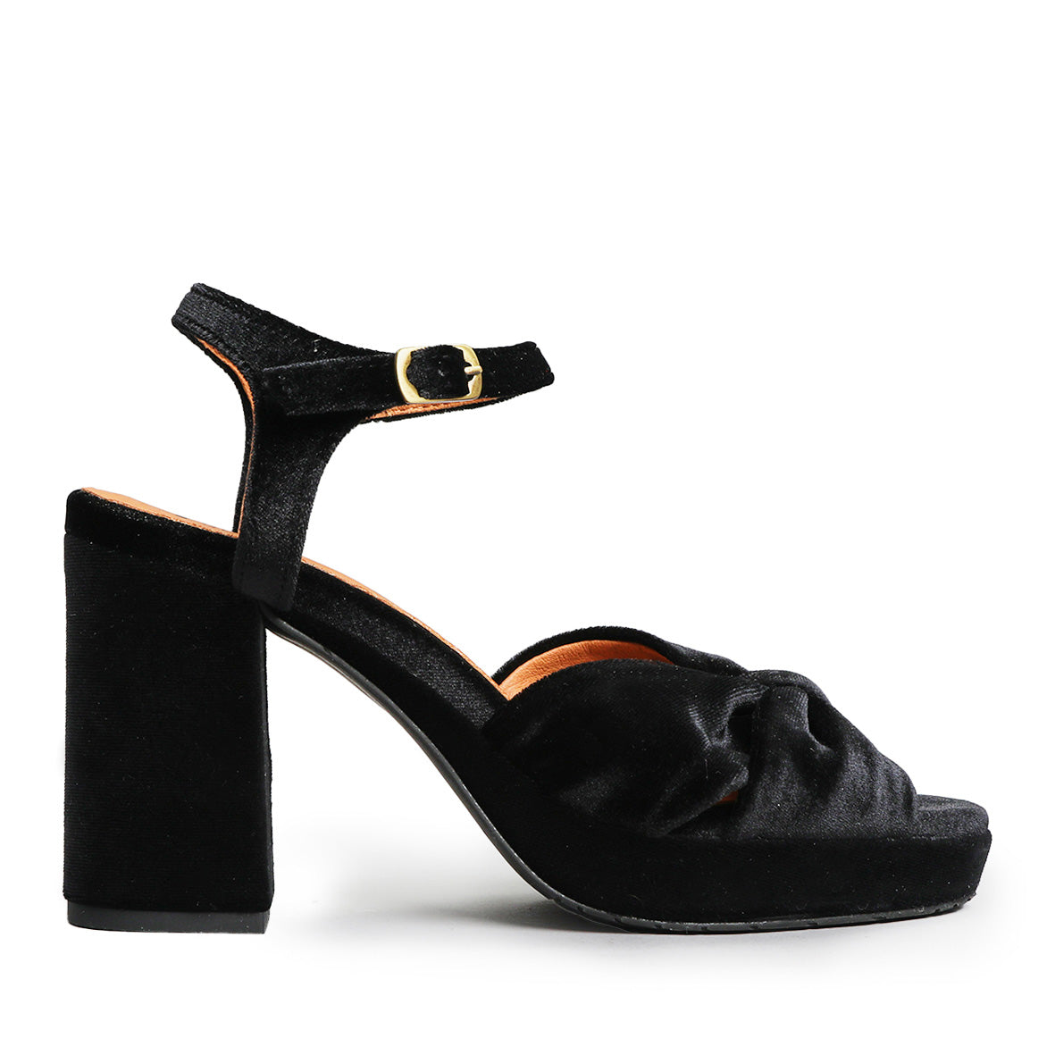 Vanya Velvet Black High Sandal by Esska Shoes Ltd