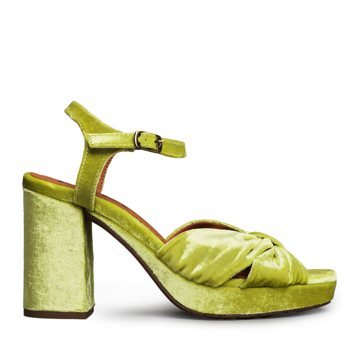 Vanya Velvet Lime High Sandal by Esska Shoes Ltd