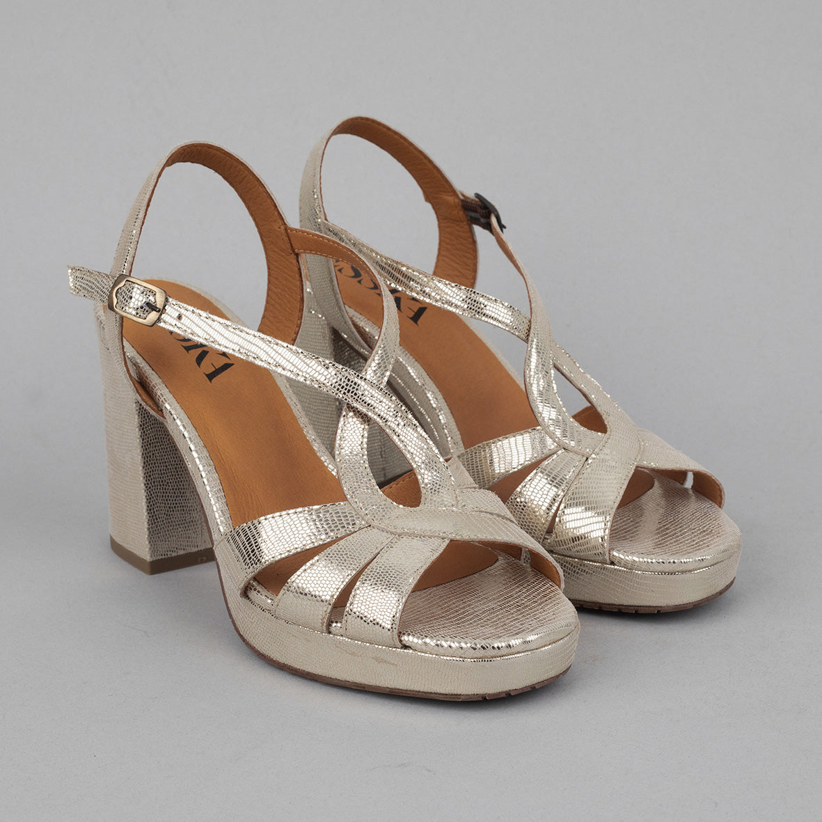 Veda Platinum High Sandal by Esska