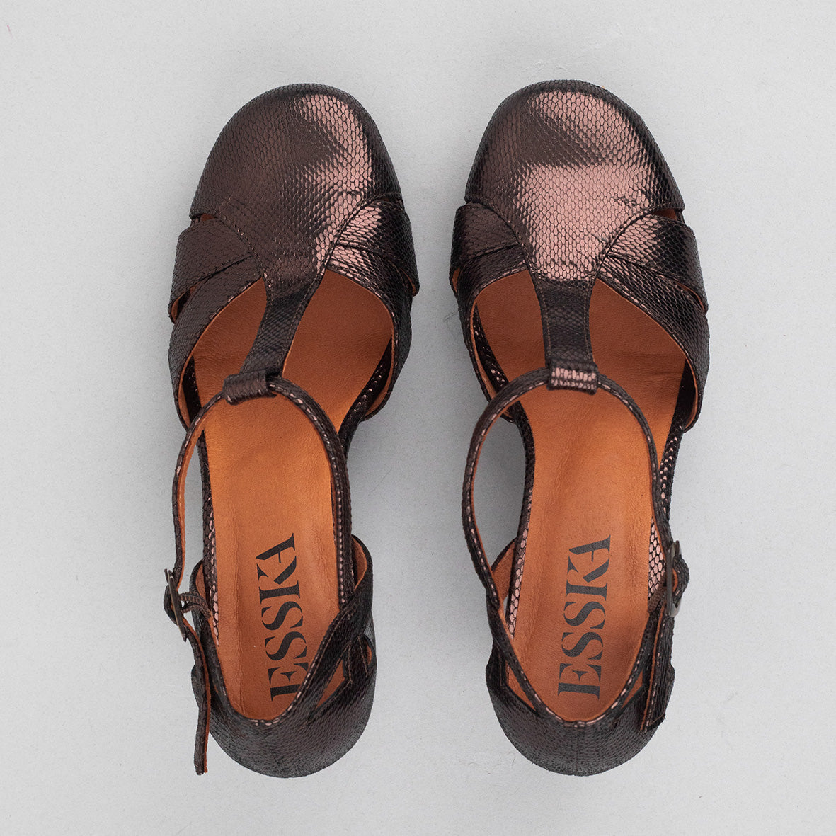 Venice Metallic Dark Brown High Shoe by Esska