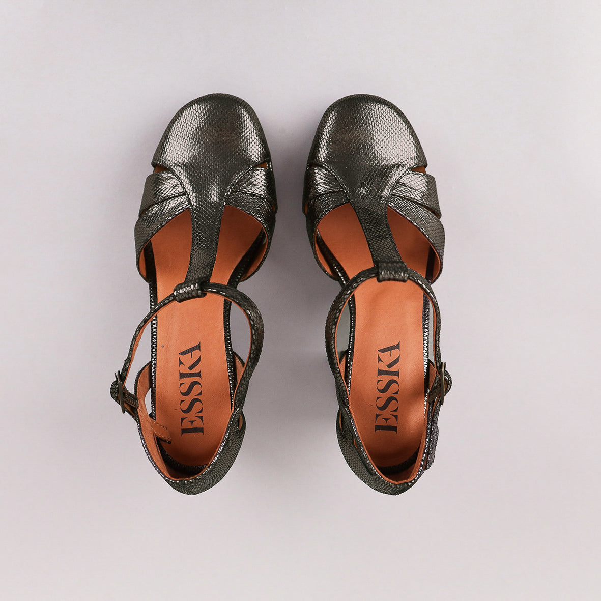 Venice Metallic Niquel High Shoe by Esska