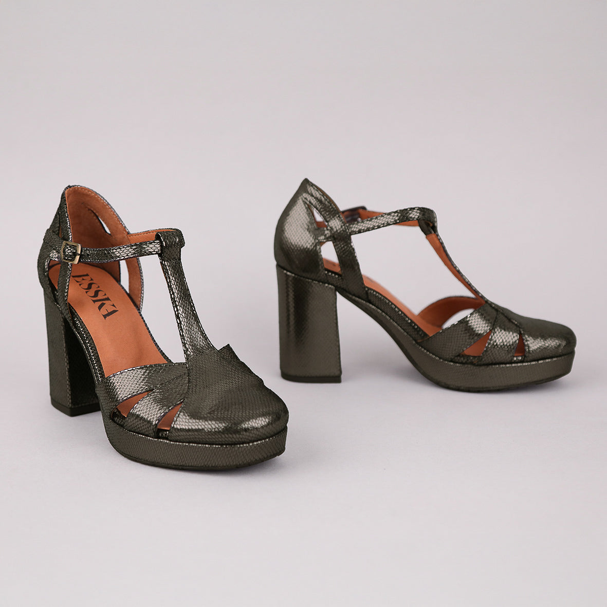 Venice Metallic Niquel High Shoe by Esska