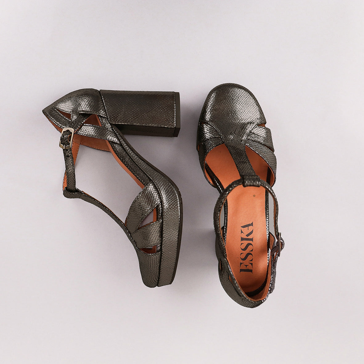 Venice Metallic Niquel High Shoe by Esska