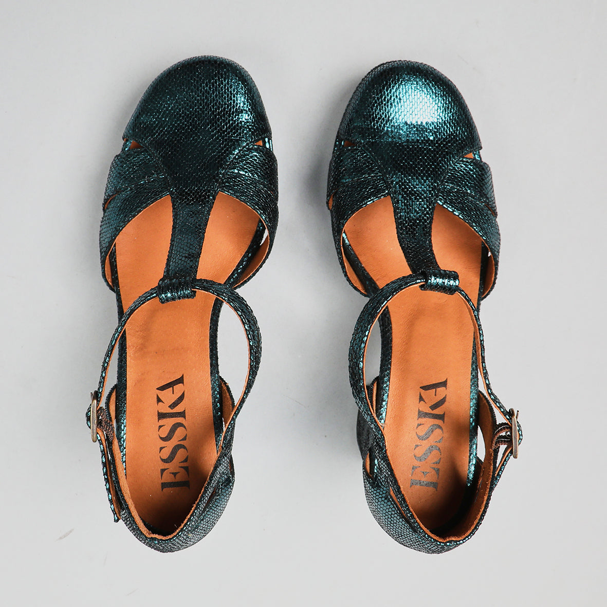 Venice Metallic Teal High Shoe by Esska