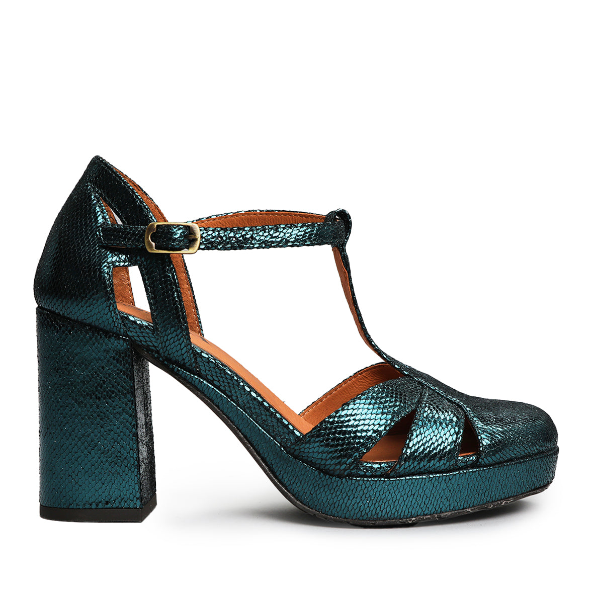 Venice Metallic Teal High Shoe by Esska