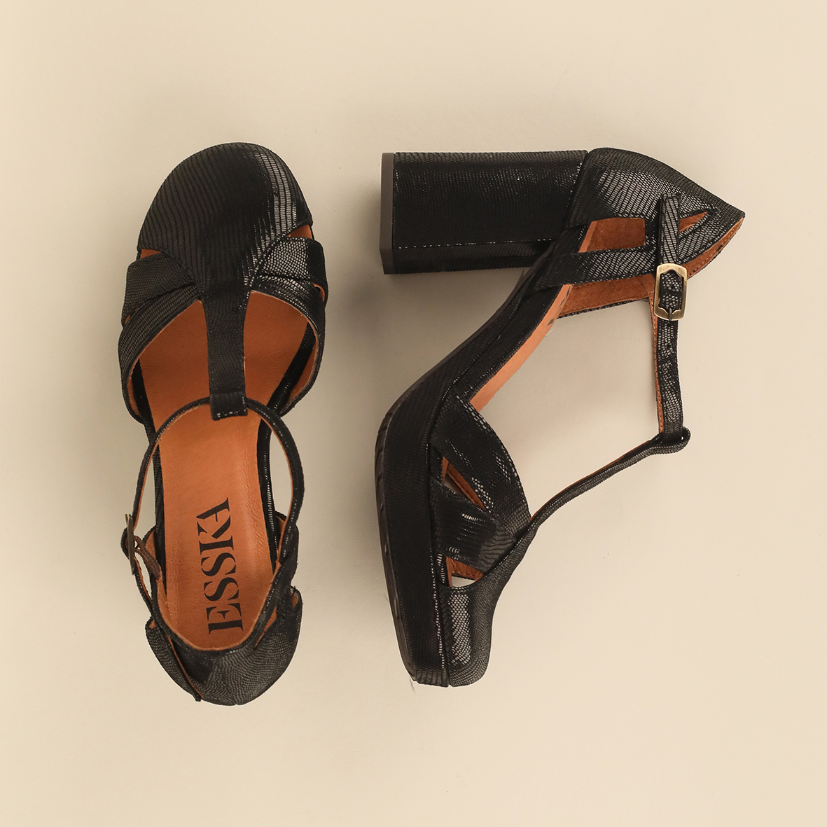 Venice Black High Shoe by Esska