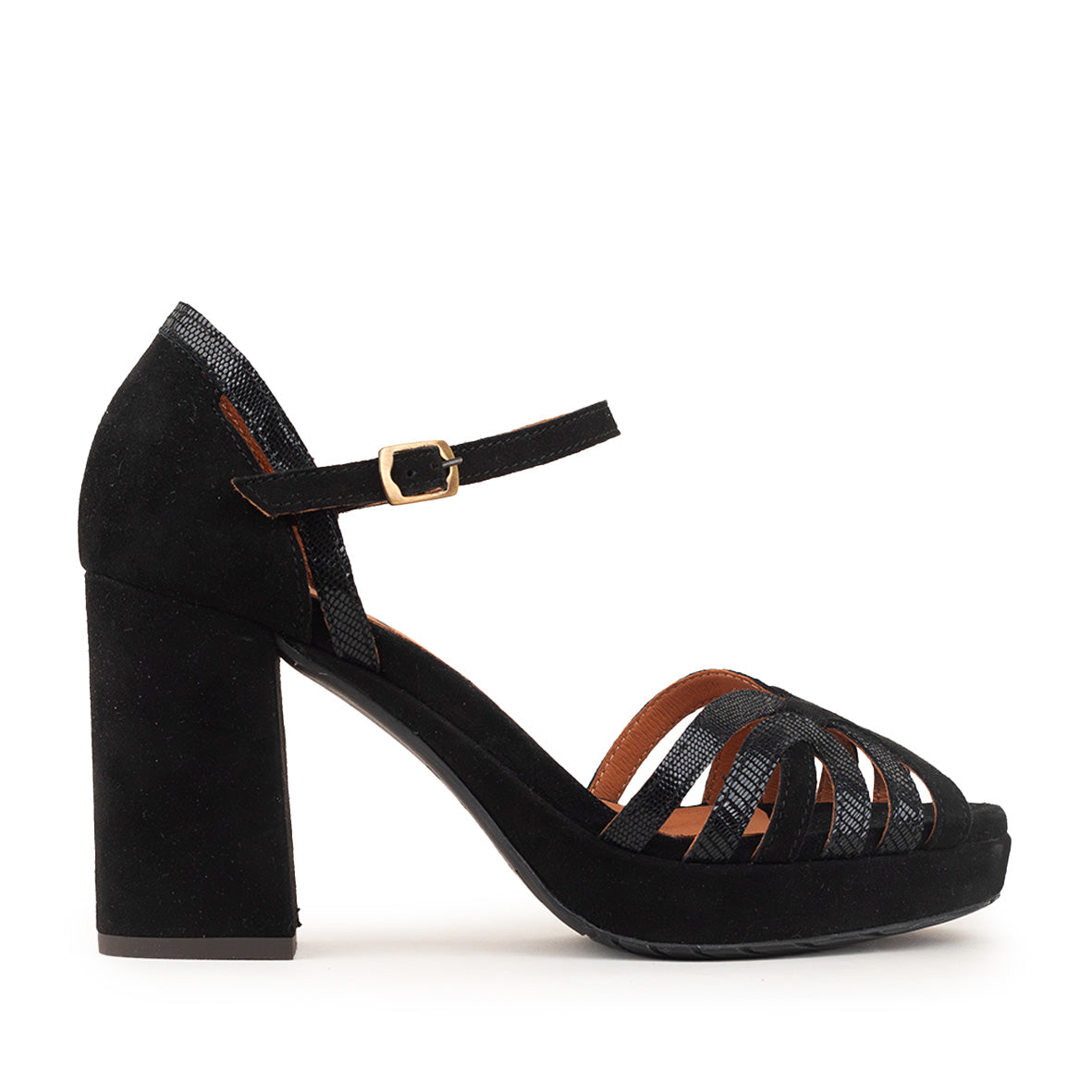 Venti Black High Sandal by Esska