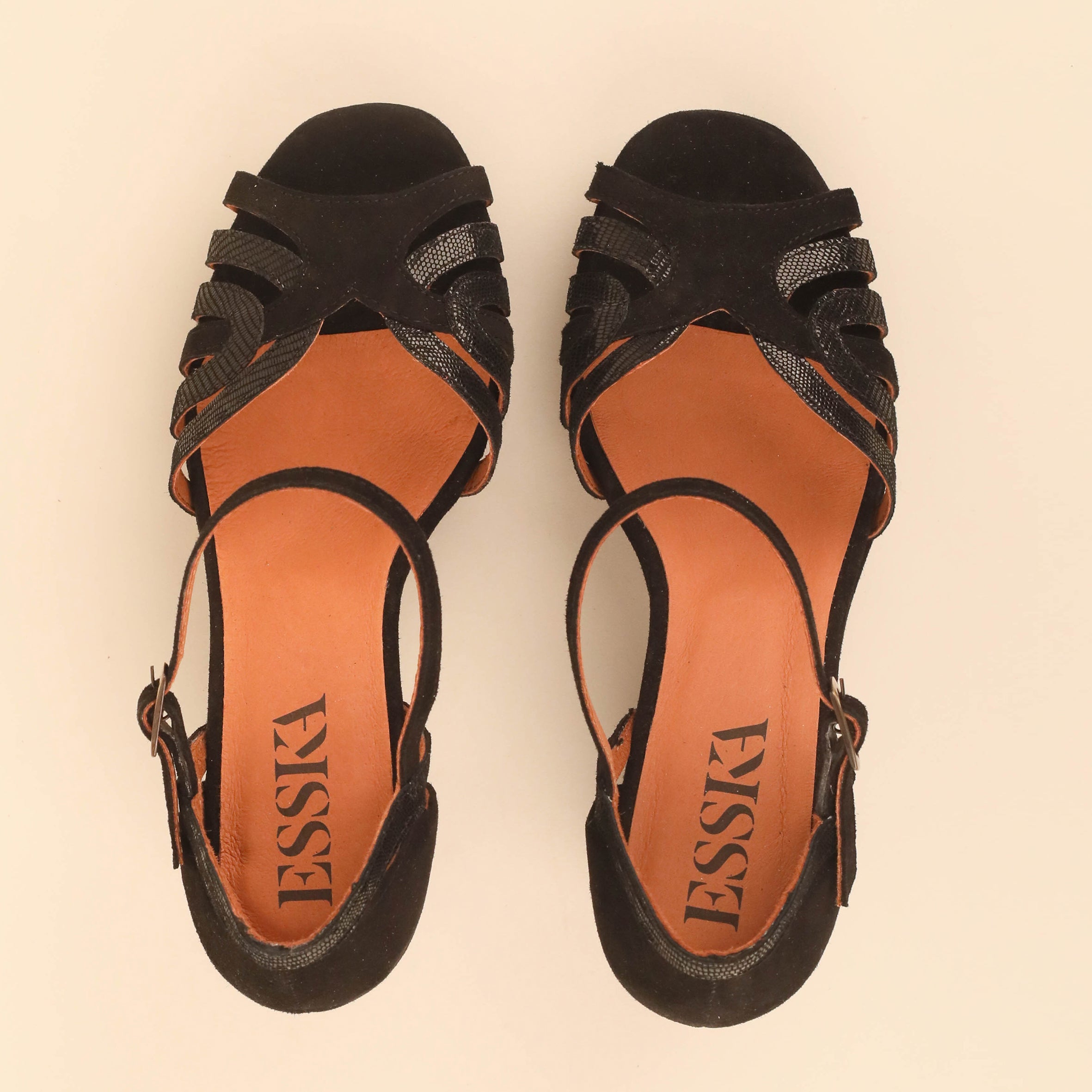 Venti Black High Sandal by Esska