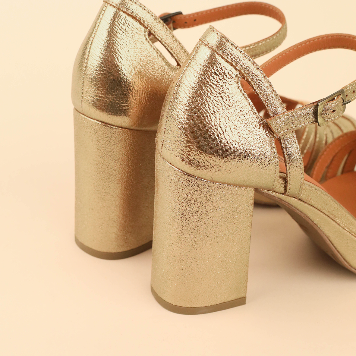 Venti Gold Dust High Sandal by Esska