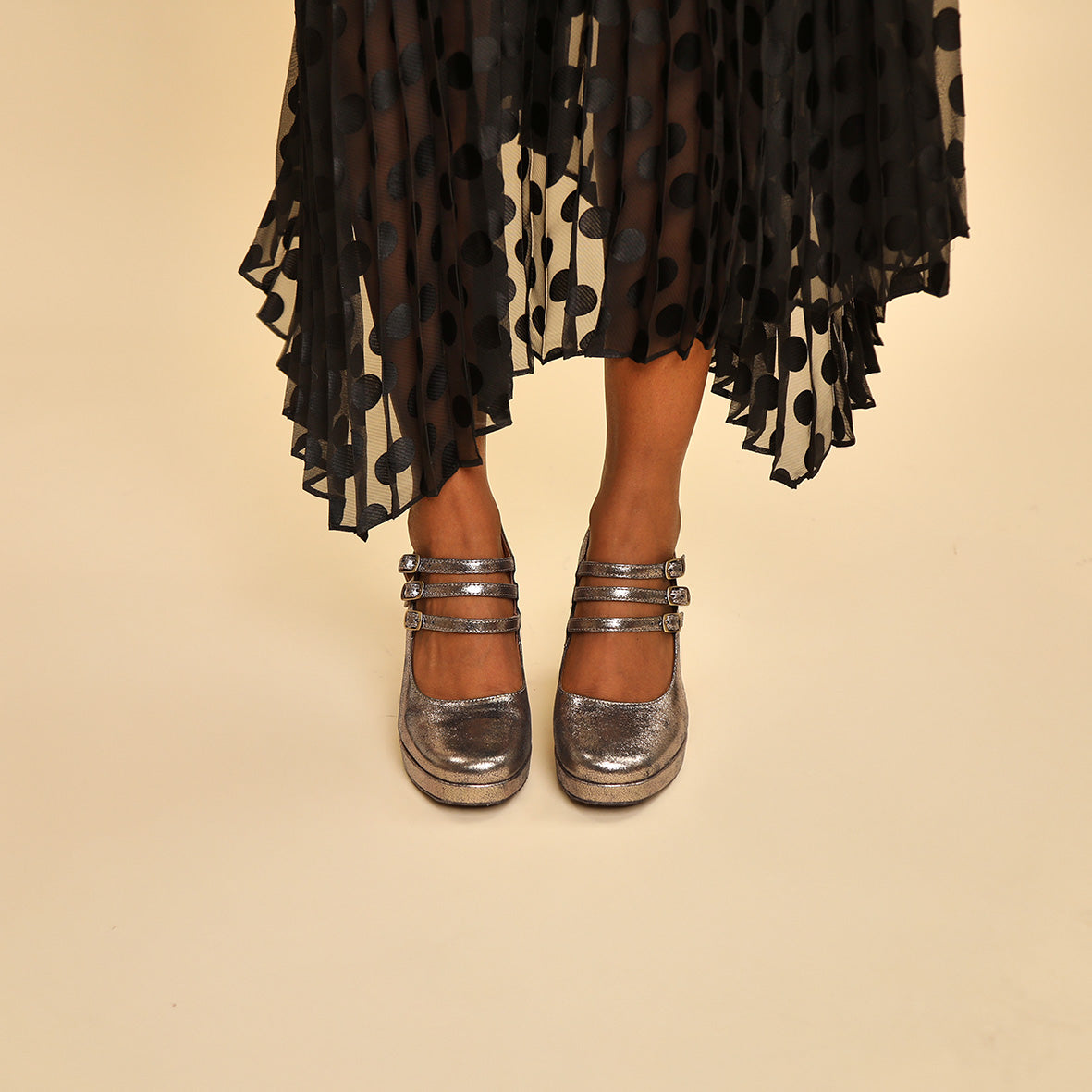 Violet Metallic Iron High Shoe by Esska Shoes Ltd
