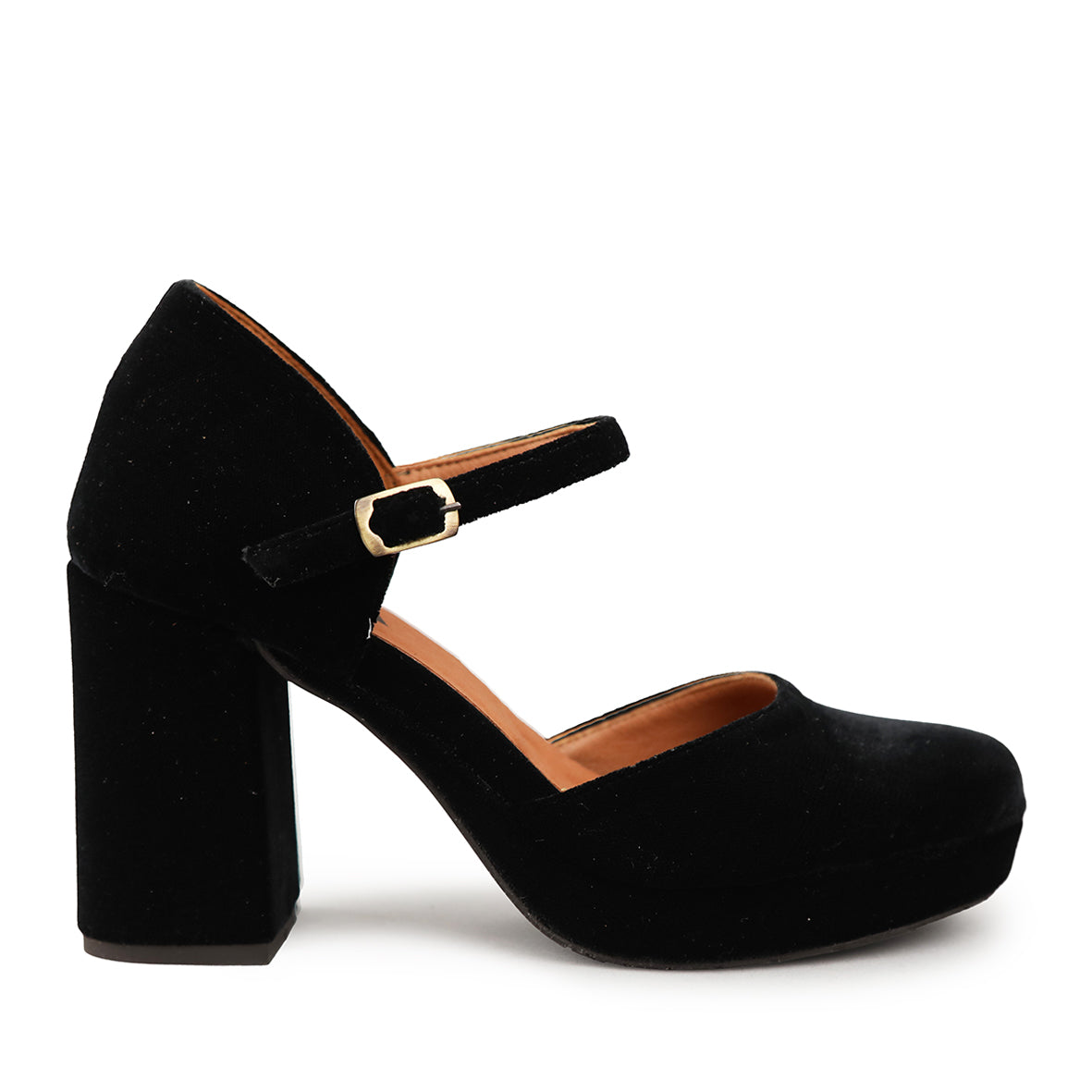 Viv Velvet Black High Shoe by Esska