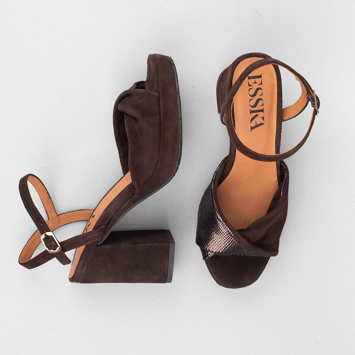 Vivi Chocolate High Sandal by Esska
