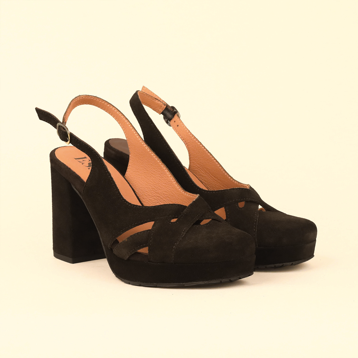Vivian Dark Brown High Shoe by Esska
