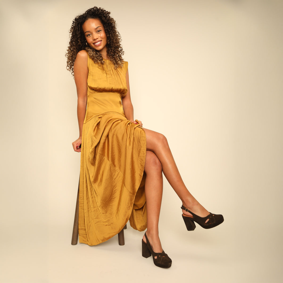 Vivian Dark Brown High Shoe by Esska