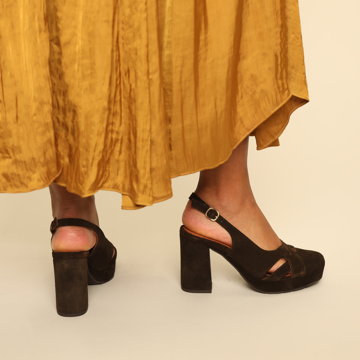 Vivian Dark Brown High Shoe by Esska