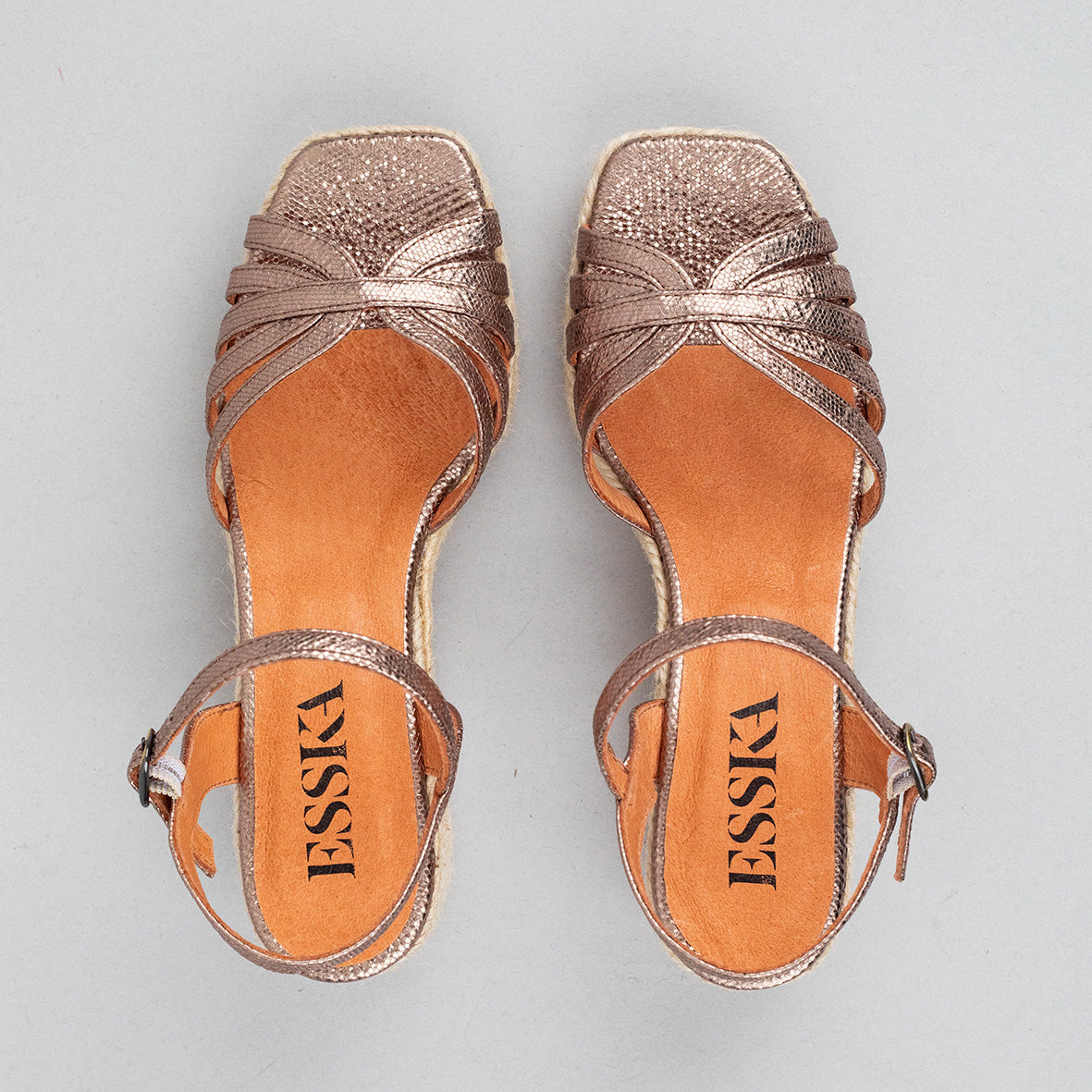 Wafa Metallic Taupe Low Sandal by Esska