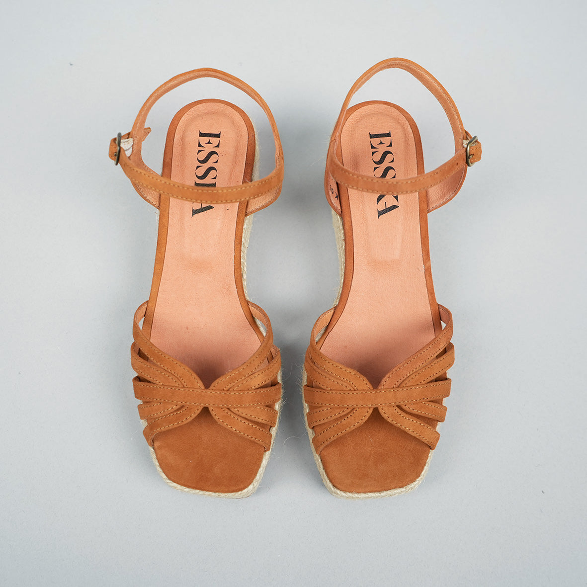 Wafa WIDE Tan Low Sandal by Esska