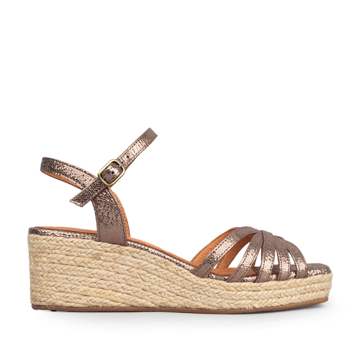 Wafa Metallic Taupe Low Sandal by Esska